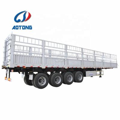 China 3 Axle 1800mm Side Wall Fence Cargo Semi Trailer for Transporting Livestock Animal Cattle for sale