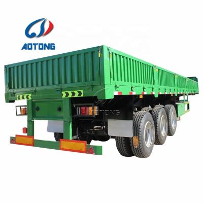 China Mechanical Suspension Drop Side Board Sidewall Flatbed Trailer /Side wall truck trailer for sale