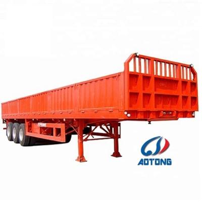 China Dual Line Braking System 3 axles Tri axle Side Wall Bulk Cargo Transport Semi-trailer Te koop