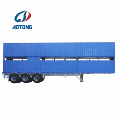 China 3-Axle 40T Livestock Fence Cargo Trailer Cattle Livestock Mini Semi-Trailer for Farm for sale