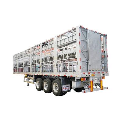 China 3*13ton Axle Steel Semi Cargo Trailer for Livestock Transport in Nigeria and Australia for sale