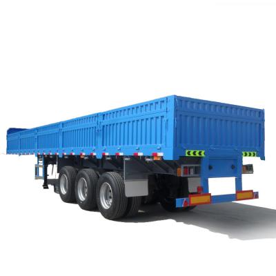 China NDRC heeft aangekondigd Enterprise 3 as 40ft 50 ton platte zijde wand halve trailer bulk vrachtwagen Te koop