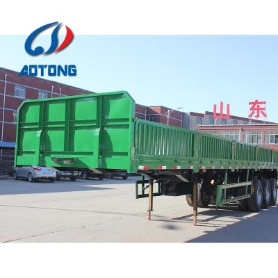 China 3 Axles 40t Bulk Cargo Semi Trailer with Side Wall As Per Client's Specifications for sale