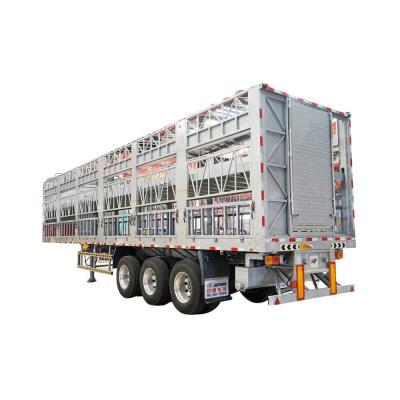 China Aluminium Trailer Livestock Carrier Truck Trailer Cattle Fence Semi-Trailer Livestock for sale