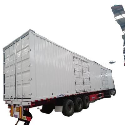 China Suspensão mecânica 20FT 40FT Box Semi-trailer com porta lateral Van Cargo Semi-trailer à venda