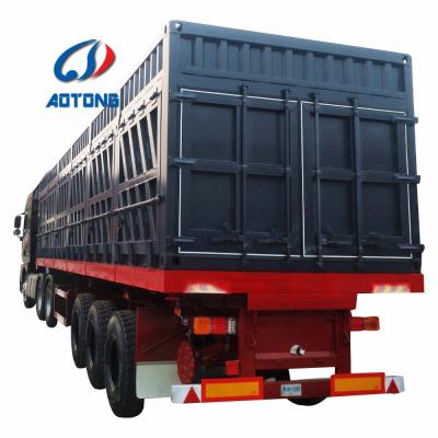 China 3-Axle Semi-Trailer 53 ft Dry Van Tri-Axle Stanchions Steel Cargo Dump Trailer for sale