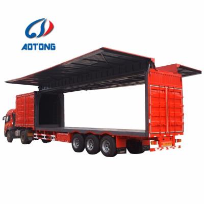 Κίνα Juyuan Trailer 3 Axles Swing Open Type Cargo Box Van Semi Trailer Wing Dry Van Τύπος προς πώληση