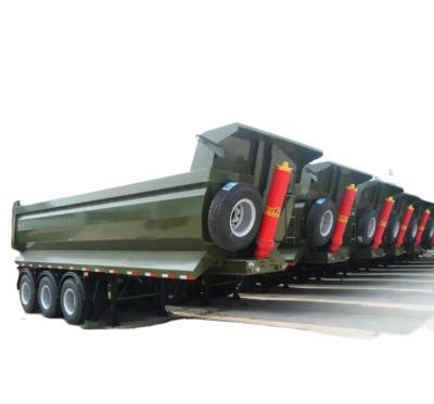 China 20FT 40FT End Dump Container Tipper Tilting Trailers with Self Discharge Rear Dumping for sale