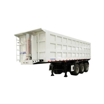 China U Shape Rear Tipper Tri-Axles End Dump Semi Truck Trailer with Leaf Spring Suspension for sale