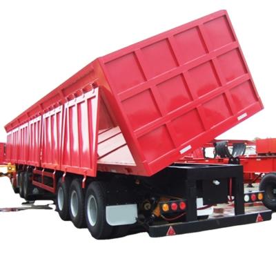 China Steel 3 Axles 30ton Hydraulic Cylinder Dump Trailer Tripping Truck Cargo Semi Trailer for sale