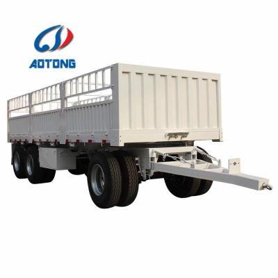 China Truck Trailer 3 Axles 20tons 10 Ton Dump Farm Trailer Tipping Fence Size Customized for sale