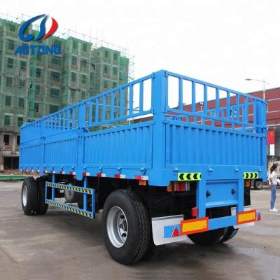 China 90 /50 King pin Full farm side board trailer 2 Axles 3 Axles Fence Cargo Goods Trailer for sale