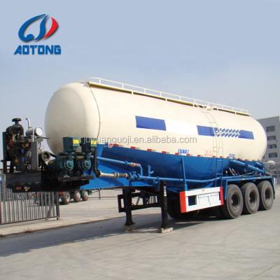 China 50 ton laagdicht koolstofstaal bulker poeder cement tankwagens bulk cement halfrijtuig Te koop