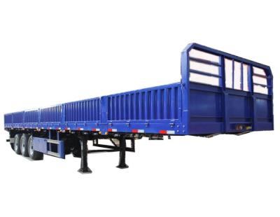 China High Fence Side Wall Semi-Trailer for 2 Axles Drawbar and Full Bulk Cargo Transport for sale