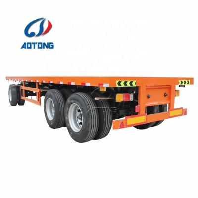 China Truck Trailer Steel Flat Trailer for Farm Tractor/Drawbar Flatbed Container Trailer for sale