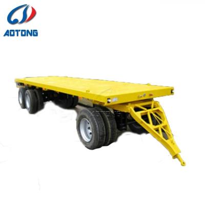 China Truck 2 Axle 30 Ton Flatbed Side Wall Dolly Drawbar Full Trailer with 13 Ton Fuwa Axle for sale