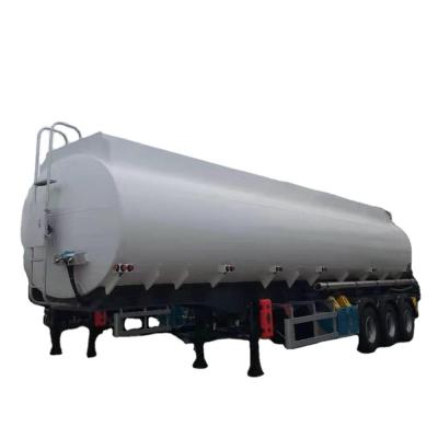 China 42 000L Aluminum Oil Tanker Trailer with 4 Inch Manhole Cover and Dual Line Braking System for sale