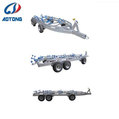 China Steel Boat Transport Trailer With Hydraulic System And 80000 Kgs Maximum Payload Capacity for sale