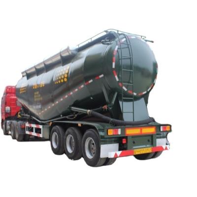 China 3-Axle Bulk Cement Tanker Semi Truck Trailer with 4'' Rubber Hose Discharge Pipe for sale