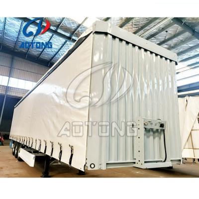 China 14000mm Curtain Trailer for Russia Market Steel Main Beam 500mm Hight Europe Standard for sale