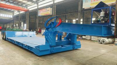 China 3 Axles Gooseneck Lowboy Tractor Trailer 60000KG Payload for sale