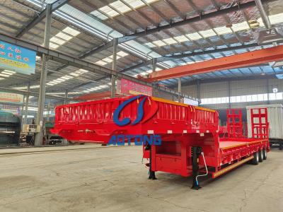 China Detachable Gooseneck Semi Lowbed Trailer Mechanical Suspension for sale