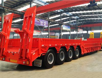 China 60-100 Ton Low Bed Tractor Trailer Heavy Duty for sale