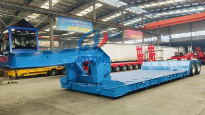 China 3 Axles Gooseneck Excavator Carrier Lowboy Truck Trailers For Africa Market for sale