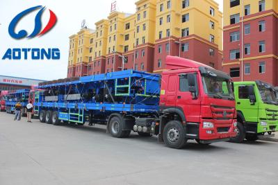 China 28 Ton Flat Platform Truck Trailers For Cargo Transport for sale