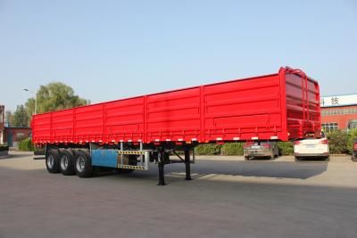 China Cargo Carrier Flatbed Semi Trailer With Sidewall 40ft Length Detachable Side Wall for sale