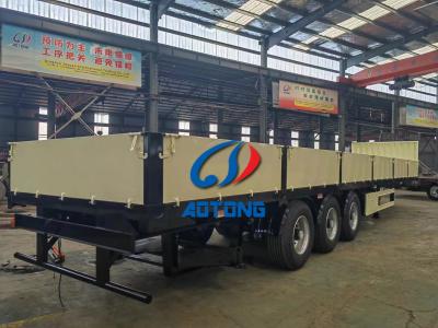 China Tri Axles Utility Trailers Flatbed Detachable Sidewall Semi Truck Tractor Trailers For Cargo Carrier for sale