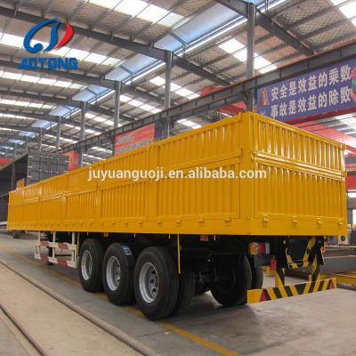 China Flatbed Semi Trailers With Detachable Wall For Grain Transport for sale