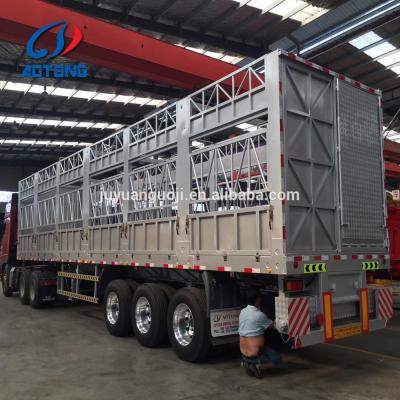 China Dropside Cargo Transport Fence Semi Truck Trailer Animal Carrier Trailers for sale