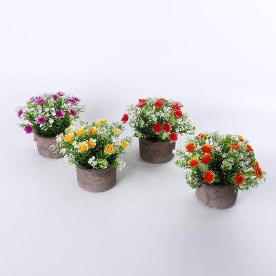 China Small Office Household Ornament Green Artificial Flower Pastoral Potted Milan Flower for sale