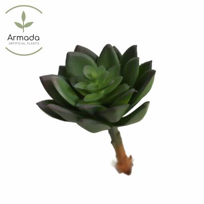 China Affordable Decoration Plastic Artificial Shitlotus Long Lasting Plant Succulent Single Branch for sale