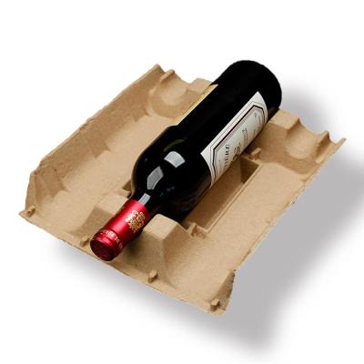 China Rigid and Tear Resistant Customized Flexible Molded Hot Pressed Pulp Wine Shippers Pulp Wine Packaging Store for sale