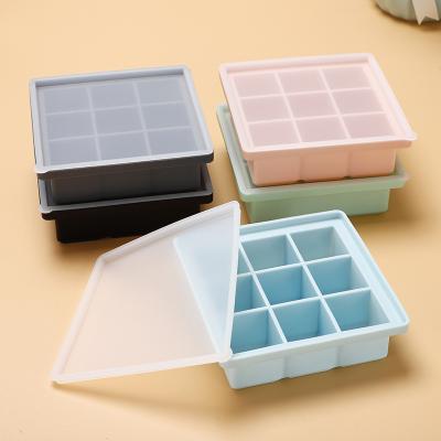 China 9/15/25 Giant Viable Square Cavity Silicone Ice Cube Tray Mold Ice Tray Giant 9/15/25 Cube Large Square Molds Reusable and BPA Free for sale