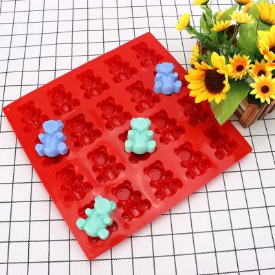 China 6/8/20 Cavity Bear Silicone Cartoon Chocolate Mold Cake Mold Viable Silicone for sale