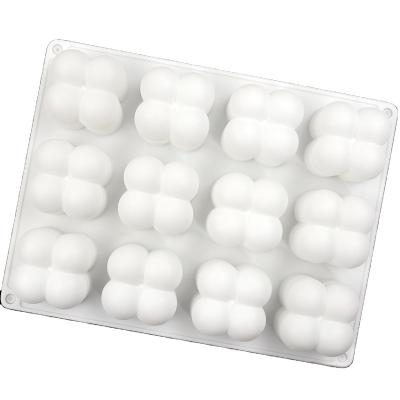 China 12 Cavity Sustainable Rubik's Cube Silicone Chocolate Molds Silicone Cake Decorating Molds for sale