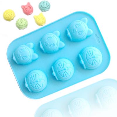 China Viable 6 Cavity Silicone Handmade Cat Chocolate Mold DIY Soap Molds Baking Tools for sale