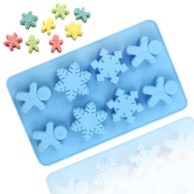 China 8 Cavity Snowflake Cookie Mold Silicone Viable Chocolate Cake Molds DIY Handmade Soap Mold Baking Tools for sale