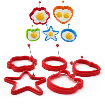 China Various Viable 5 Shape Non Stick Stainless Egg Rings Pancake Mold, Star Silicone Egg Ring Molds For Frying Eggs Kitchen Accessories for sale