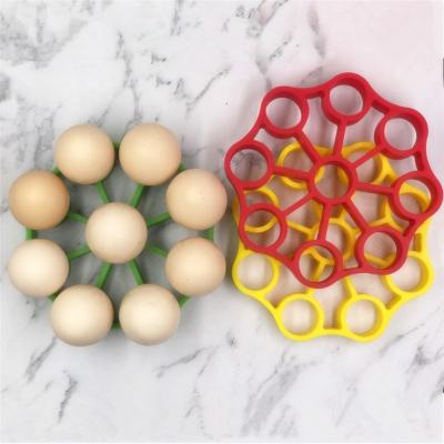 China New 9 Cavity Silicone Egg Tray Egg Holder Pressure Cooker Egg Holder Pot Holder Viable Multifunctional Heat Insulated Heat Insulated for sale