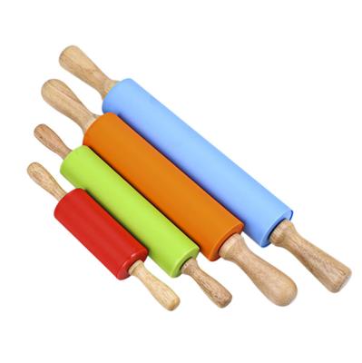 China Various Viable Silicone Rolling Pin Wood Baking Tools for sale