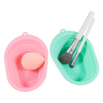 China Makeup Brush Cleaning Folding Silicone Makeup Brush Pad for sale