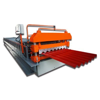 China ROOF CNC Galvanized Metal GI / Aluzinc Wave Aluminum Roofing Sheets Corrugated Roof Panels Single Deck Cold Bending Manufacturing Machine Te koop