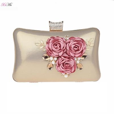 China Luxury Floral Chain Wedding Party Evening Clutch Bags Metal Clutch Purse Women Fashion Bags Bridal Clutch Purse for sale