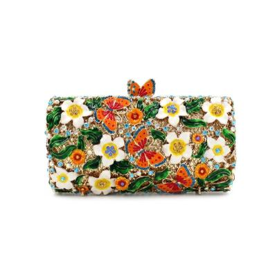 China Luxury Butterfly Crystal Clutch Women Luxury Rhinestone Flower Designer Clutch Bags Evening Clutch Bag for sale