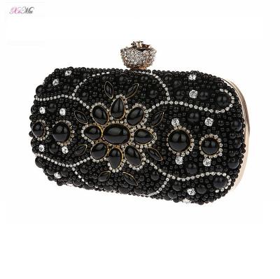 China Hot Selling Evening Clutch Bag Pearl Beaded Clutch Shoulder Bag Handbag Luxurious Wedding Party Purse for sale