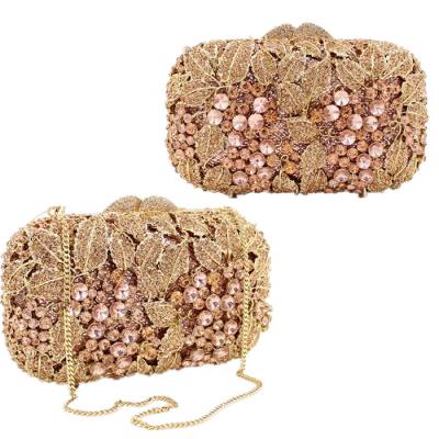 China Noble Crystal Metal Clutch Beaded Bag Handmade Clutch Ladies Evening Clutch Purse Frame Purse Handbag for sale